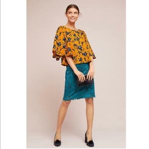 Anthropology Floral Blouse